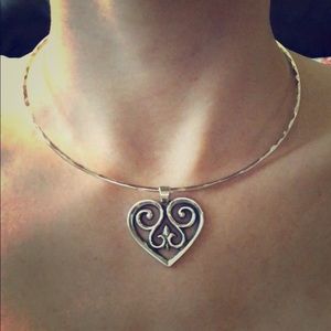 James Avery hammered necklace and pendant